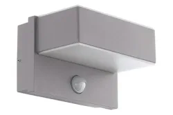 Eglo LED Aussenwandleuchte mit Sensor Azzinano Silber-Weiss | 12 × 19 cm