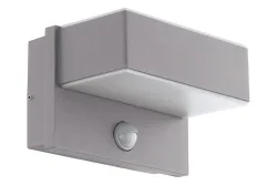 Eglo LED Aussenwandleuchte mit Sensor Azzinano Silber-Weiss | 12 × 19 cm