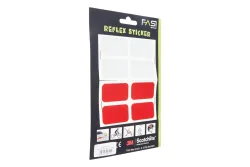 Fasi Reflex-Sticker 3M Vierecke Weiss-Rot | 25 × 45 mm | 8 Stück