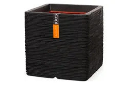 Capi Blumentopf RIB Quadro Schwarz | 40 × 40 × 40 cm | 52 l