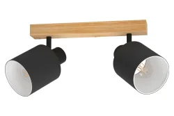 Eglo Deckenlampe Batallas 2 Spot Holz Schwarz | 28 W