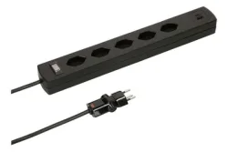 Max Hauri 162220 Steckdosenleiste mit Schalter Schwarz CH-Stecker 1 St.