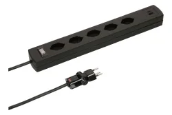 Max Hauri 162220 Steckdosenleiste mit Schalter Schwarz CH-Stecker 1 St.