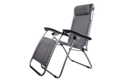 Home and More Relaxstuhl Sevilla Grau | 114 × 67 × 67 cm