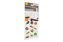 Crearreda Wandaufkleber Farbige Fische | 15 × 31 cm