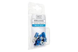 Umove Lochkabelschuhe blau | M4 (4.3mm) | Kabel-Ø 1,5 - 2,5 mm² | isoliert | 10 Stück