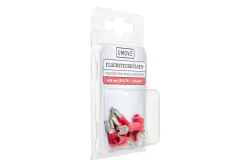 Umove Flachsteckhülsen rot | 4,8 mm | Kabel-Ø 0,75 - 1,5 mm² | isoliert | 10 Stück