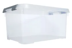 Curver Handy+ Box Transparent-Silber | 20 × 29 × 40 cm | 15 l