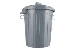 Curver Abfalltonne Metall-Kunststoff-Grau | 57 × 49 × 43 cm | 46 l