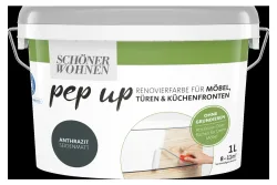 Schöner Wohnen Pep Up Renovierfarbe Grau | 1 l | 10 m²