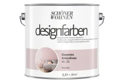 Designfarben, Hochdeckende Premium-Wandfarbe, kristallrosa, feinmatt, 2.5L