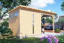 Bertilo Gartenhaus Pentus 2 Lounge Design Unbehandelt | 337 × 234 × 232 cm