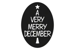 Rayher Label A Very Merry December Oval | 5.5 × 4 cm