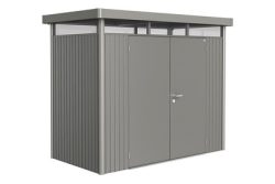 Biohort Gerätehaus HighLine Gr. H1 Doppeltüre Silber