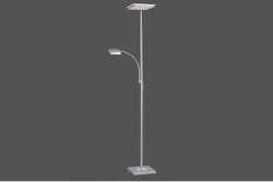 LeuchtenDirekt Hans 11710-55 LED-Deckenfluter mit Leselampe 26 W Warm-Weiß EEK: LED (A++ - E) Stahl