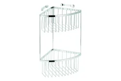 - Eckregal mit 2 Ablagen Messing verchromt, One Size