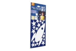 Crearreda Sticker Sterne und Rackete | 31 × 15 cm