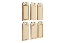 Glorex Holzetiketten mit Loch | 2.2 × 4.3 cm | 6 Stück
