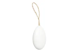 Kunst St. Ei z. Aufhängen flach weiss unbemalt 6 cm 1 St