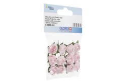 Glorex Röschen mit Draht Rosa | 18 mm | 12 Stück