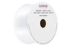 Glorex Satinband Weiss | 40 mm × 5 m