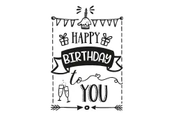 Rayher Holzstempel Happy Birthday | 7 × 10 cm