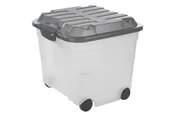 Rotho Rollerbox Quadratisch 30 Roller 4 Anthrazit | 37 × 39 × 39 cm | 30 l