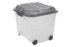 Rotho Rollerbox Quadratisch 30 Roller 4 Anthrazit | 37 × 39 × 39 cm | 30 l