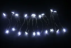 LED Draht mit 20 Acrylsternen weiss