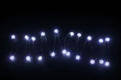 LED Draht mit 20 Acrylsschneeflocke wei.