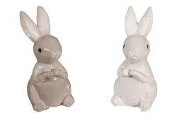 Rayher Polyresin-Hasen mit Klebepunkt | 2 × 2 × 4 cm | 4 Stück