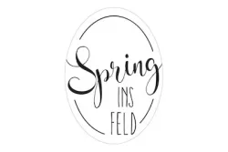 Rayher Label Kautschuk Spring ins Feld | 4 × 5.5 cm | 1 Stück