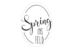 Rayher Label Kautschuk Spring ins Feld | 4 × 5.5 cm | 1 Stück