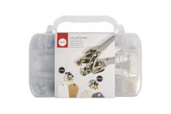 Loch- und Ösenzange im Plastikkoffer, inkl. 160 Ösen ø 3+5mm, Box 1Stück