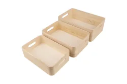 Holz Kisten Set, FSC 100%, 30x20x10+27x18x8,5+24x16x7cm, 3tlg.