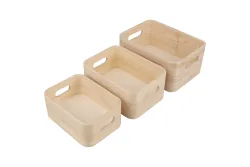 Holz Kisten Set, FSC 100%, 22x16x10+19,5x14x8,5+17x12x7cm, 3tlg.
