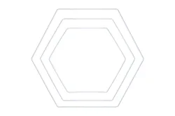 Metallringe Hexagon sortiert, je 1x20cm, 25cm, 30cm, Box 3Stück