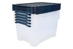 Rotho Aufbewahrungsbox inkl. Deckel Evo Safe | 59 × 39.5 × 28 cm | 44 l | 5 Stück