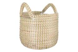 Übertopf Korb Ø22xH18.5cm Weiss