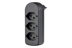 Max Hauri Abzweigstecker Adapt 3x Typ 13 schwarz drehbar Green+Fair