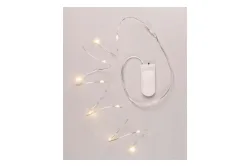 LED-Mini-Lichterkette 10 Lichter. Timer, Cr2032 Batterie 1,1m