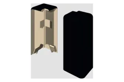 Egger Aussenecke 6 cm Universal schwarz | neues kubisches Profil | 2 Stück