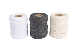 Makramee Garn, sortiert, 1mm ø, 3x ca. 50g, 3 Spulen à 65m