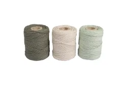 Makramee Garn, sortiert, 1mm ø, 3x ca. 50g, 3 Spulen à 65m