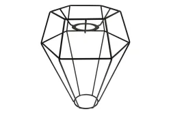 Metall Lampenschirm Rahmen, 20cm ø, 24cm, Diamant, schwarz beschichtet