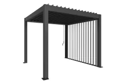 Biohort Lamellenseitenwand für Pergola | Gr. 3,5m Dunkelgrau
