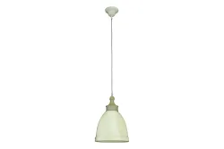 Metallpendelleuchte mit Holzoptikaufsatz