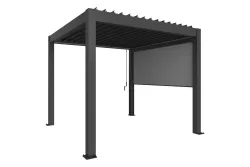 Biohort Sonnenschutzrollo elektrisch für Pergola | 3m Dunkelgrau