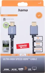 HAMA 205240 UHS HDMI 8K M/M 3M - HDMI-Kabel (Grau/Schwarz)