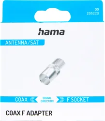 Hama 00205223 F-Koax-Adapter Geschirmt Anschlüsse: F-Buchse, Koax-Stecker IEC 1 St.